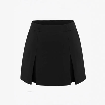 Zip front slit culottes skirt lifestyle
