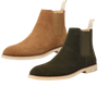 Men's nubuck pointed-toe high-top ankle boots in black