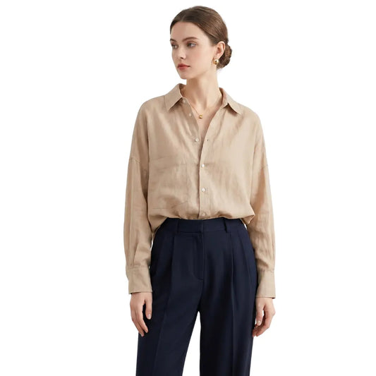 Women's estate linen shirt old money relaxed summer fit