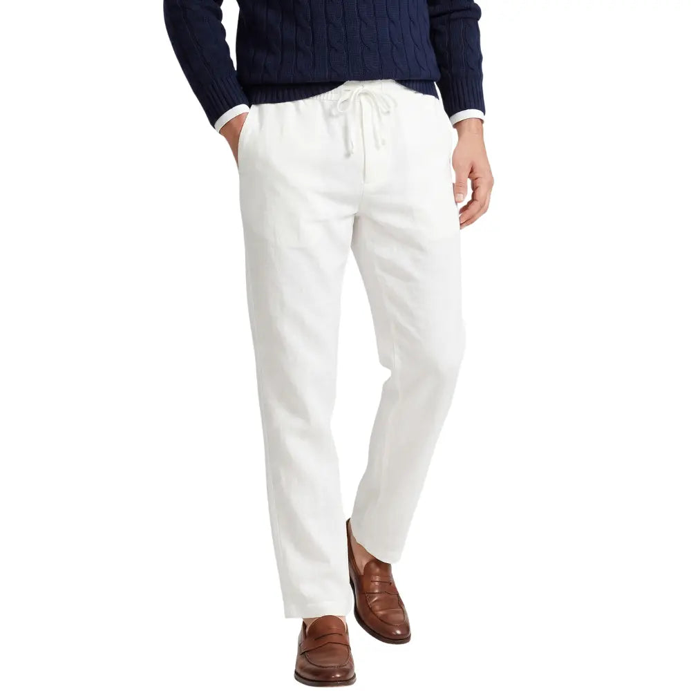 Men's slim fit linen trousers Marrakech old money summer pants