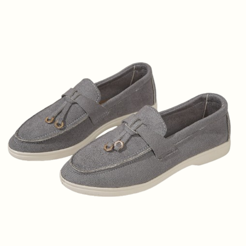 Women's premium suede lady loafers old money slip-on shoes