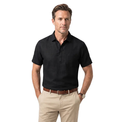 Premium Casablanca linen polo main view