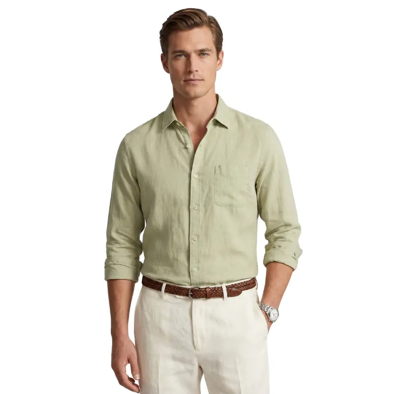 Men's premium linen shirt old money breathable summer shirt
