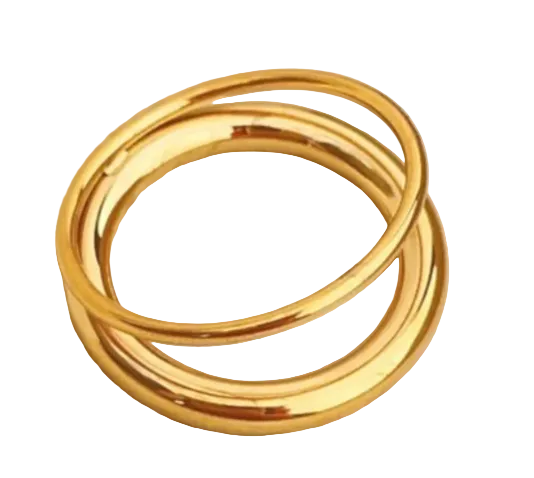 Infinity band ring minimalist gold-tone old money jewellery