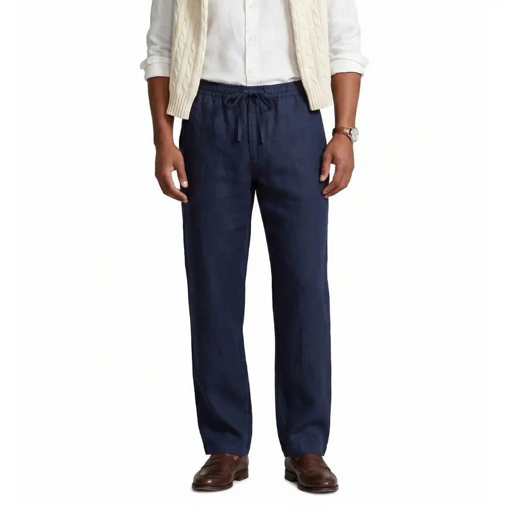 Men's Zanzibar relaxed fit linen trousers old money style