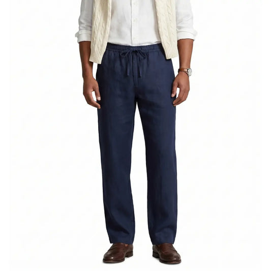 Men's Zanzibar relaxed fit linen trousers old money style