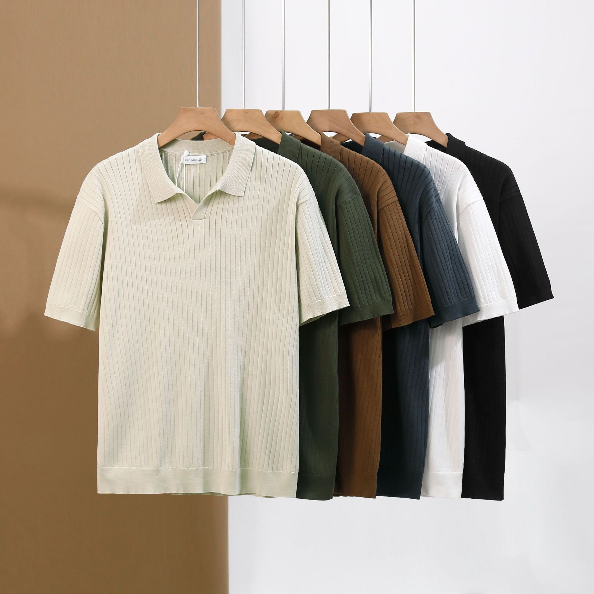 Premium ribbed polo fabric close-up