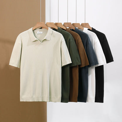 Premium ribbed polo fabric close-up
