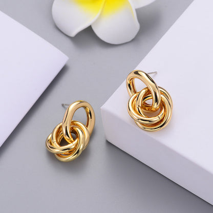 Aurelia knot stud earrings lifestyle shot