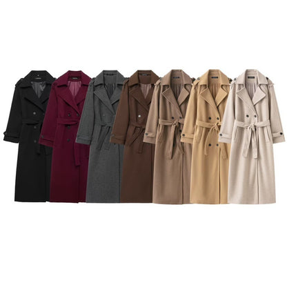 Women's premium heritage trench coat back view