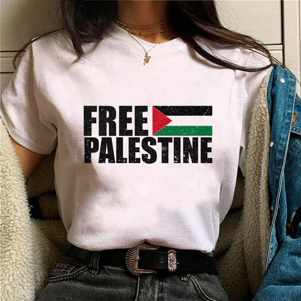 Tokyo Palestine graphic tee print detail