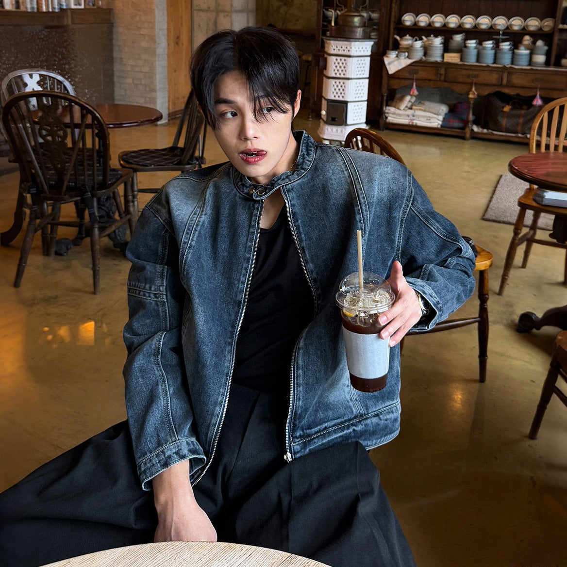 Cropped Denim Stand