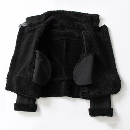 Suede lamb wool jacket back view