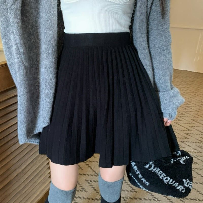 Women's Oxford pleated wool mini skirt alternate color
