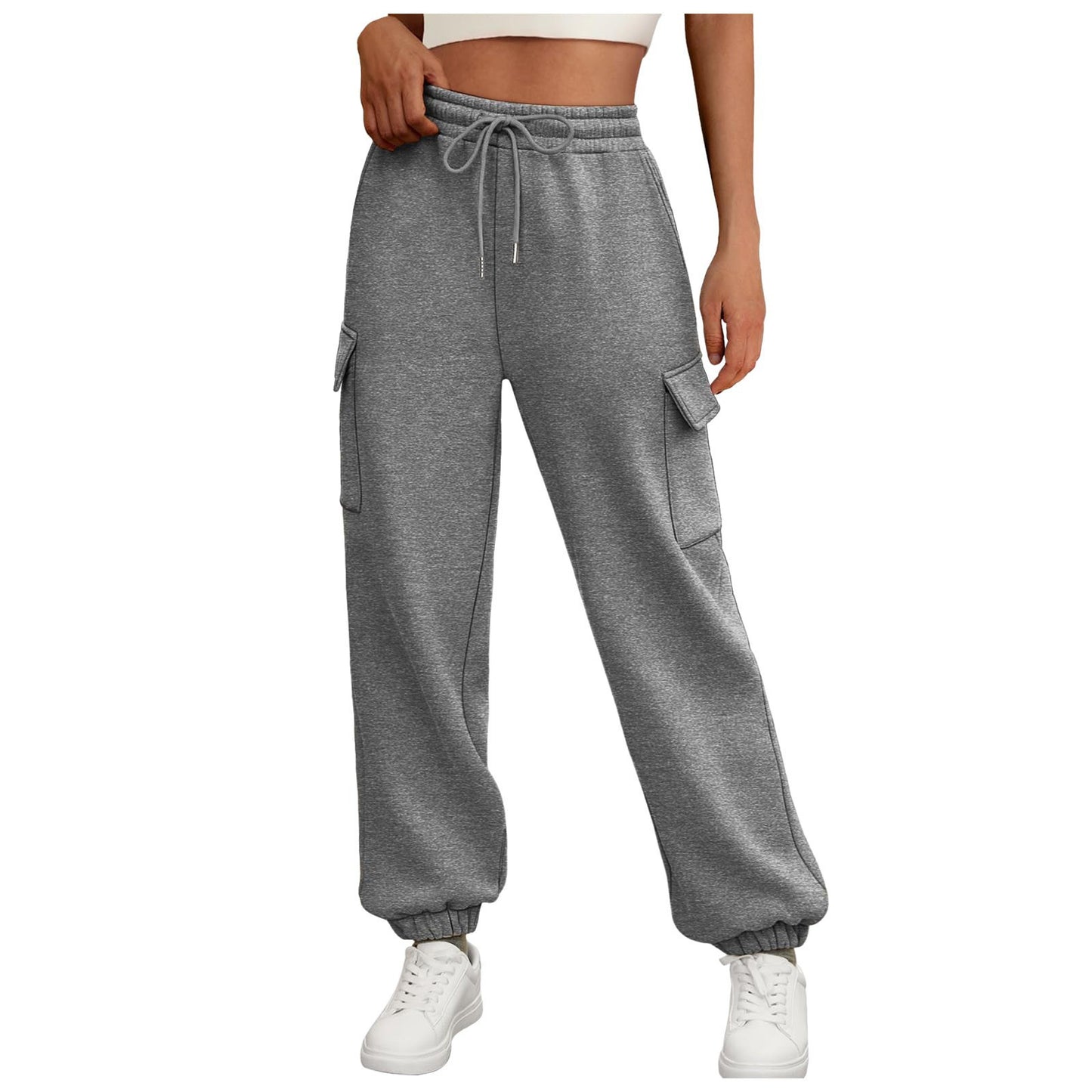 Fleece cargo jogger pants alternate color