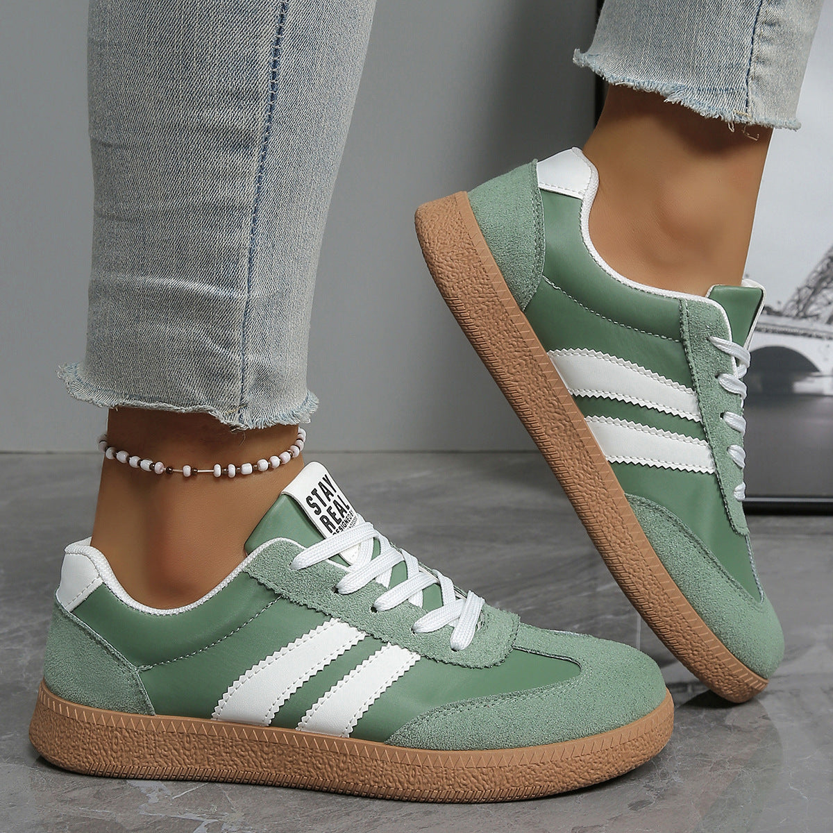 Fashionable sneakers side view