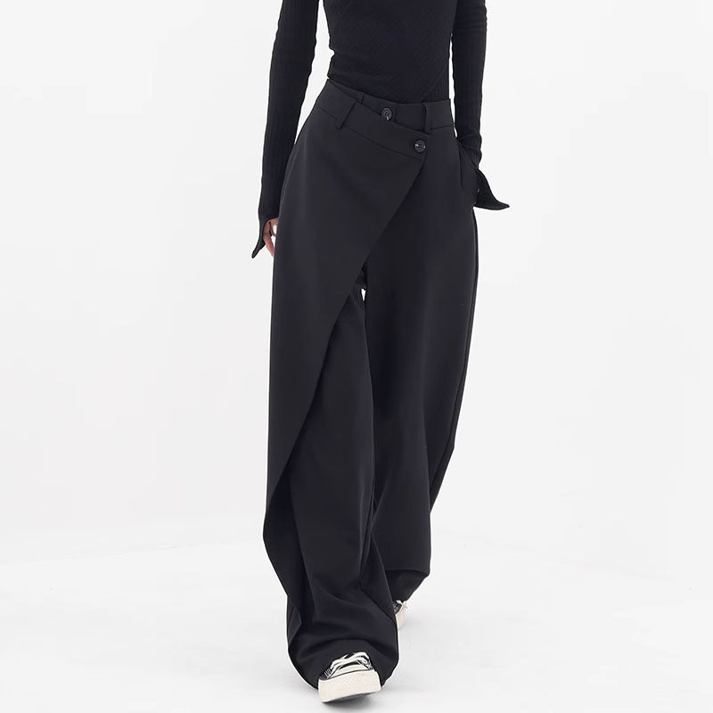 Irregular wide leg pants back view