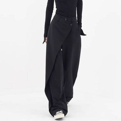 Irregular wide leg pants back view