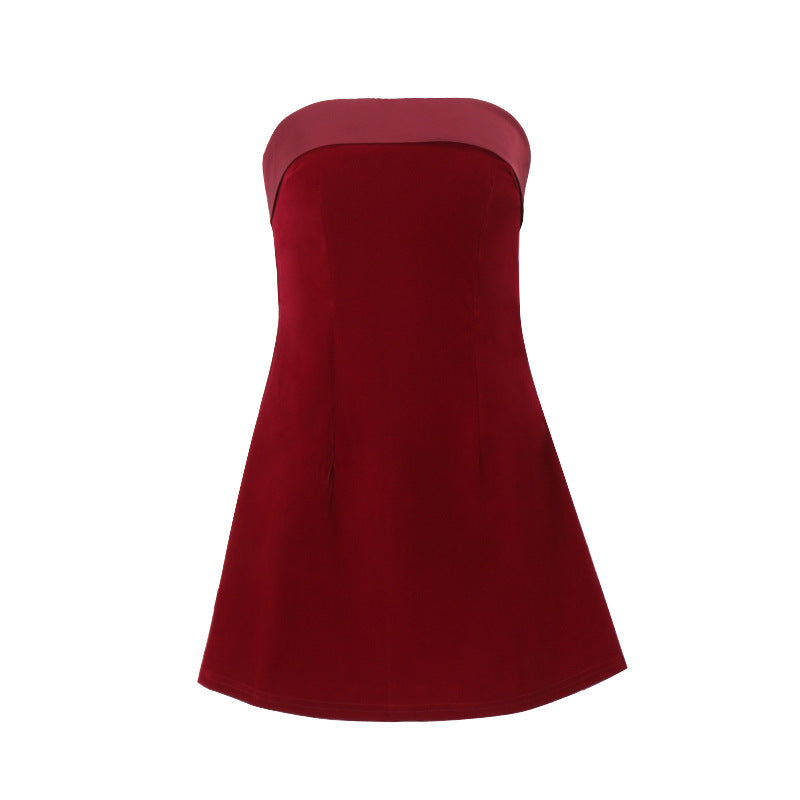 Tube top A-line dress back view