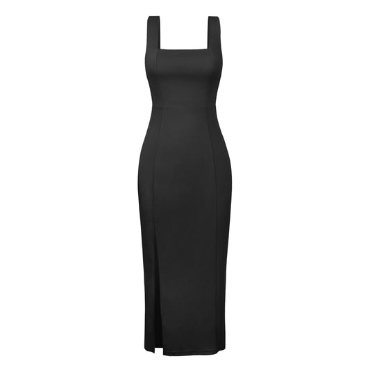 Women's halter neck slim fit maxi dress elegant