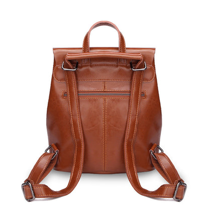 Pure leather backpack back view