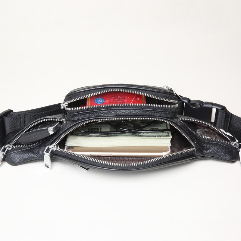 Cowhide leather waist bag back view
