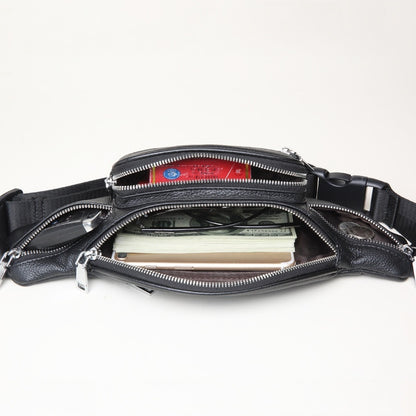 Cowhide leather waist bag back view