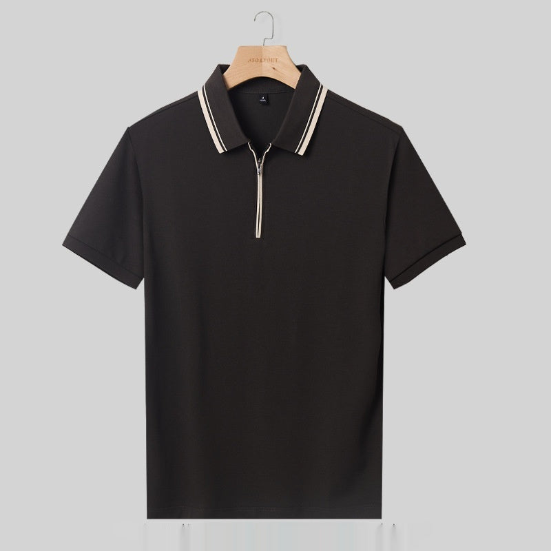 Ridgeway zip polo fabric texture