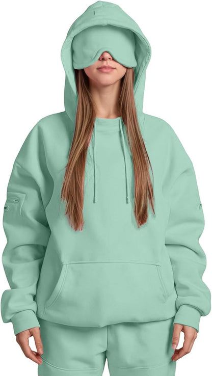 Solid hooded top full length