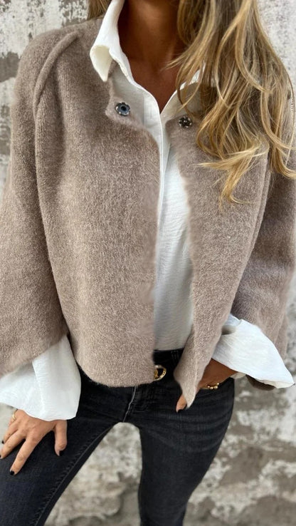 Batwing Cropped Knit Cardigan