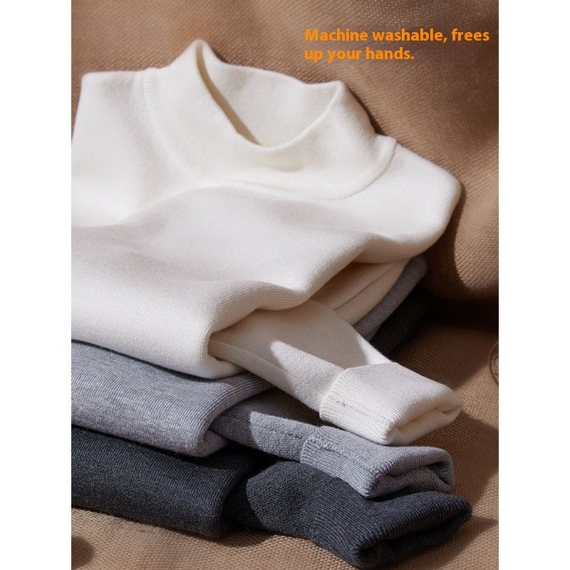 Refined fall turtleneck neck detail close-up