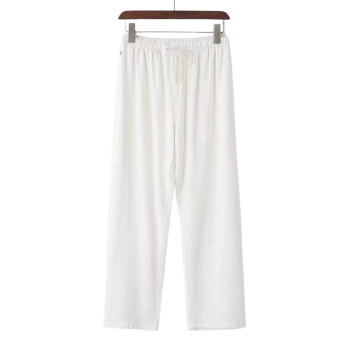 Marrakech slim fit linen trousers side view