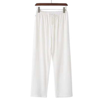 Marrakech slim fit linen trousers side view