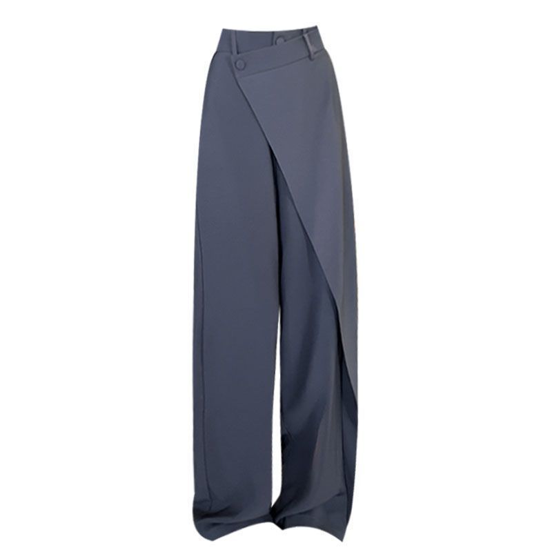 Gray wide-leg pants on a white background