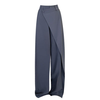 Gray wide-leg pants on a white background