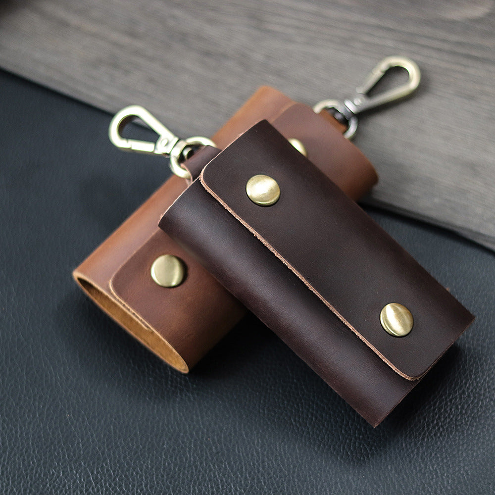 Leather key bag side view