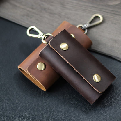 Leather key bag side view
