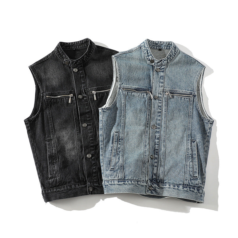 Washed Denim Vest