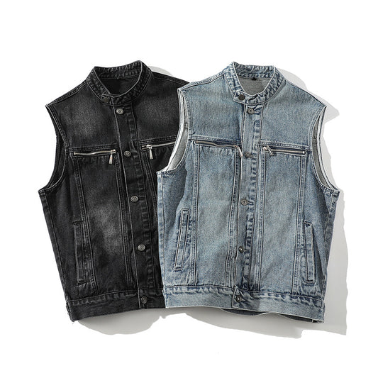Washed Denim Vest