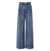 Women's braided wide leg jeans casual denim fashion