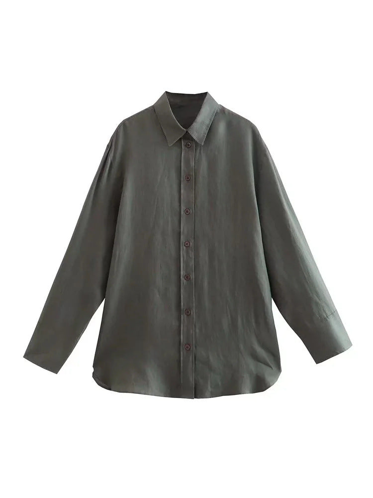Women's estate linen shirt color options