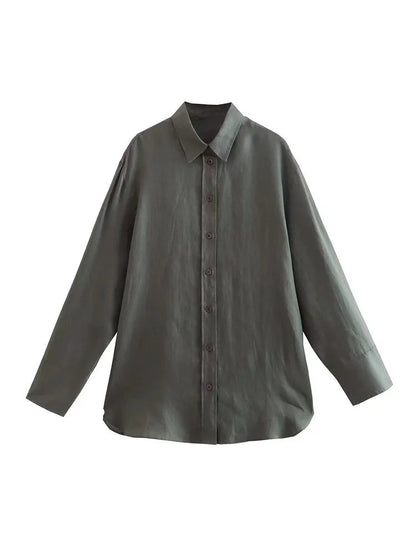 Women's estate linen shirt color options