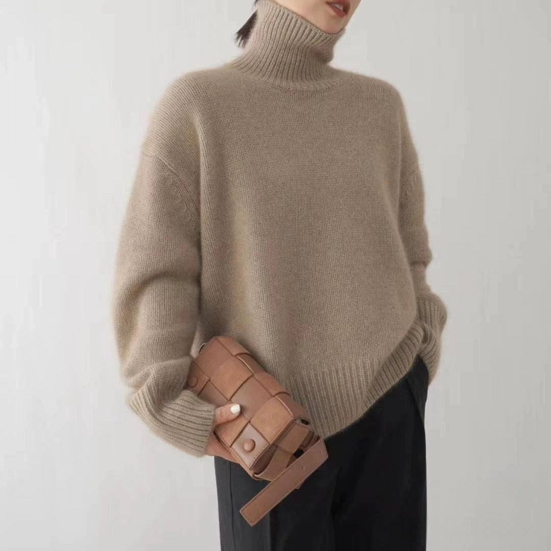 Women's cashmere turtleneck sweater alternate color