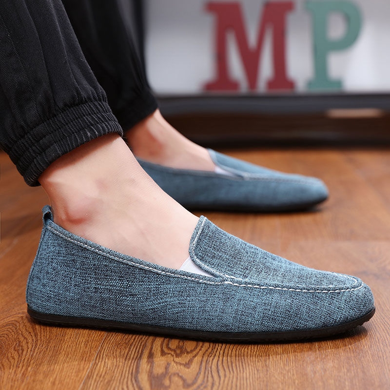Premium suede loafer black sole toe detail