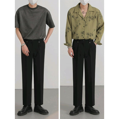Women's loose straight pants fabric close-up