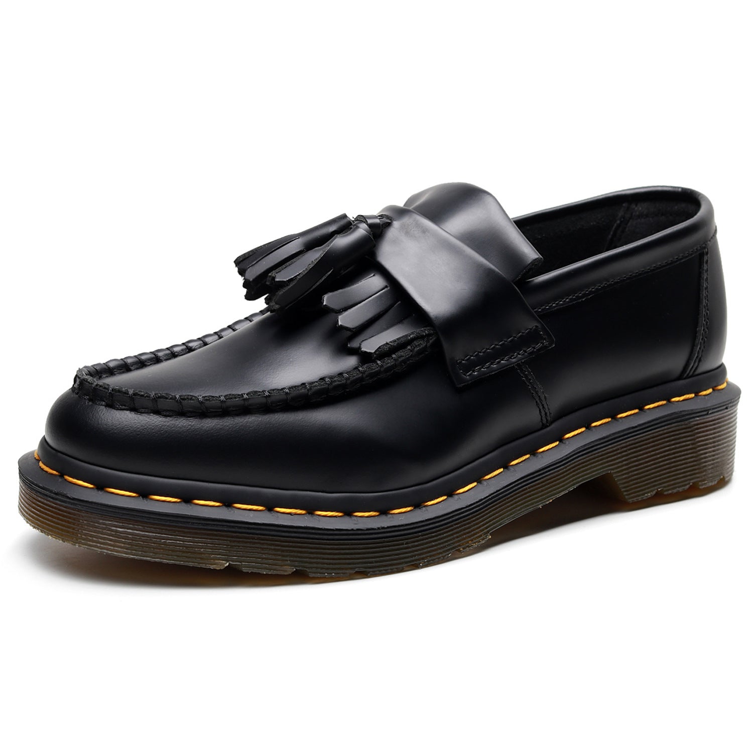 Men's leather loafer toe detail hollow design