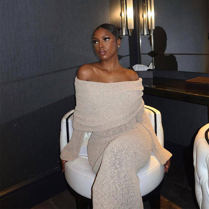 One shoulder knit dress alternate color