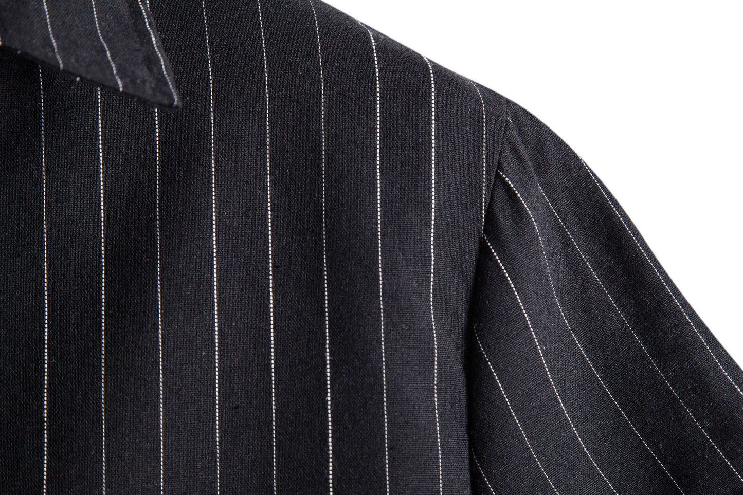 Men's casual striped shirt back view