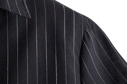 Men's casual striped shirt back view