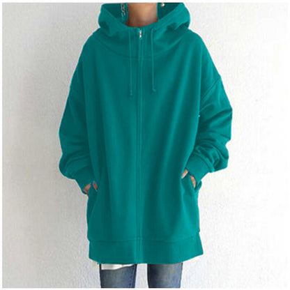 Oversized hooded zip style styled